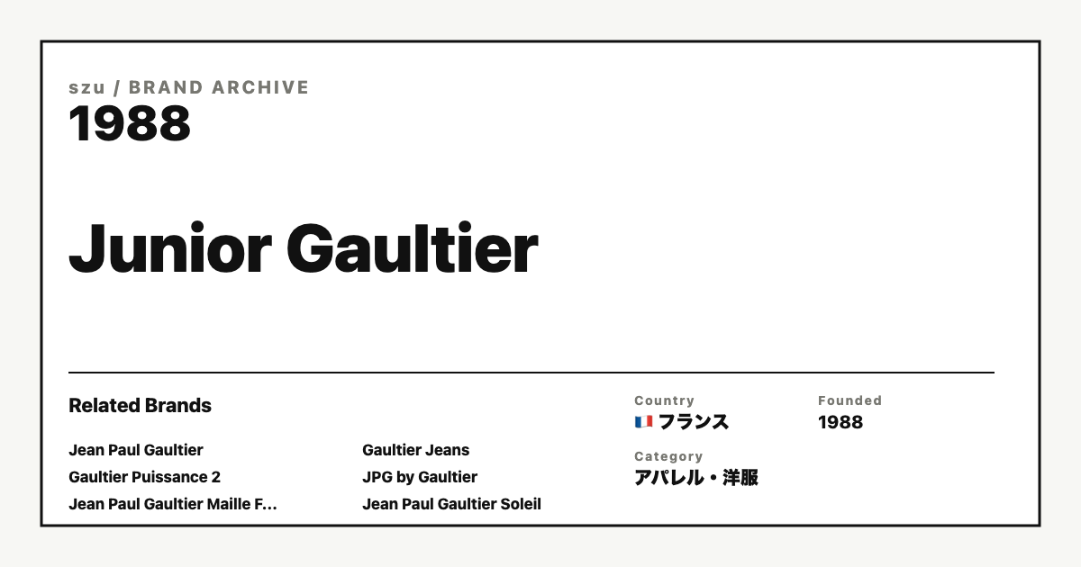 Junior Gaultier（ジュニア・ゴルチエ）とは？Jean Paul Gaultierから